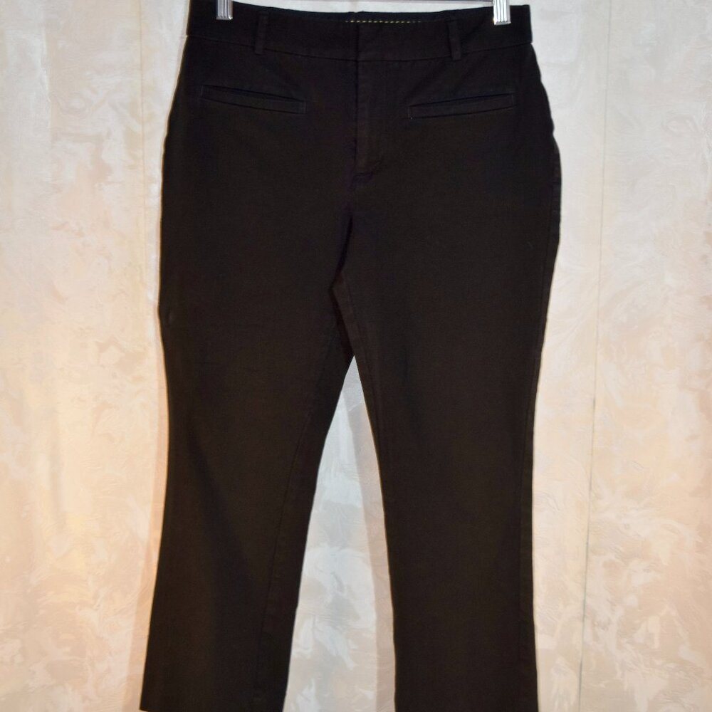 Anthropologie Dark Brown Wide Leg Crop Trousers Pants Size 8 Career